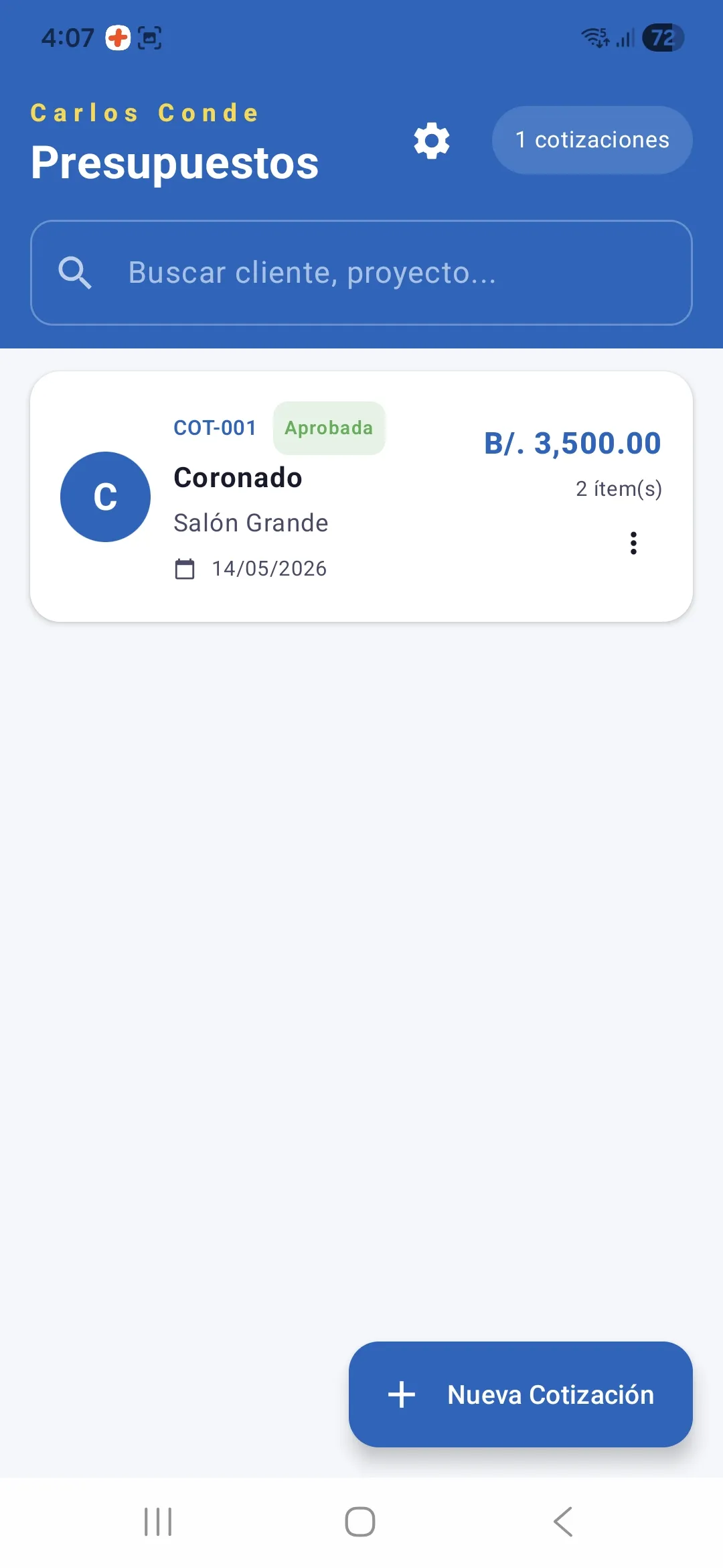 Aplicacion Android para Presupuestos
